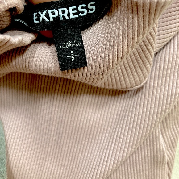 Express Ribbed Bodysuit Snap Bell Sleeves Pink Size Small - Picture 4 of 7
